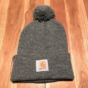 **NWT** Carhartt Grey Pom Beanie